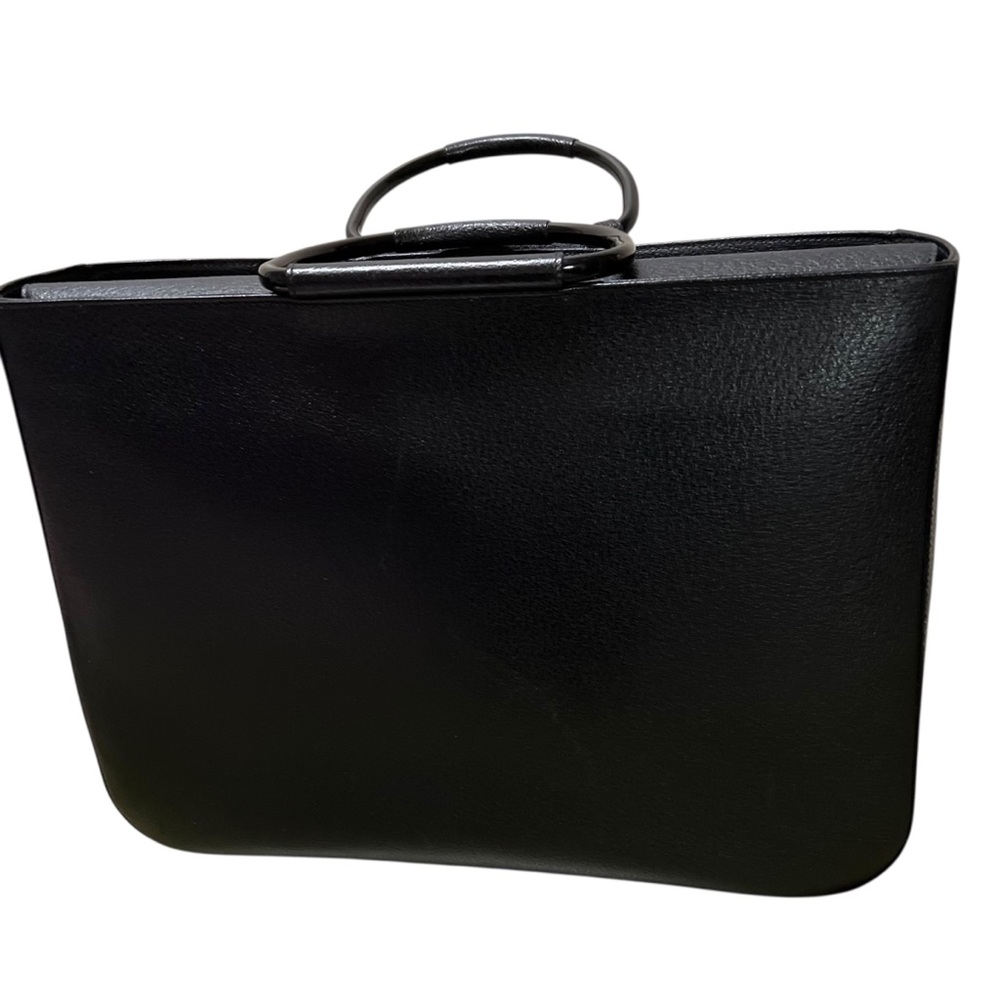 Gucci Large Leather Attache’ Laptop Tote Sleek Design w/ Metal Ring Handles. - Picture 2 of 15